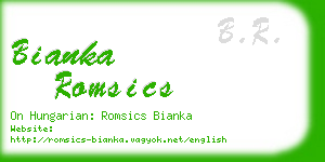bianka romsics business card